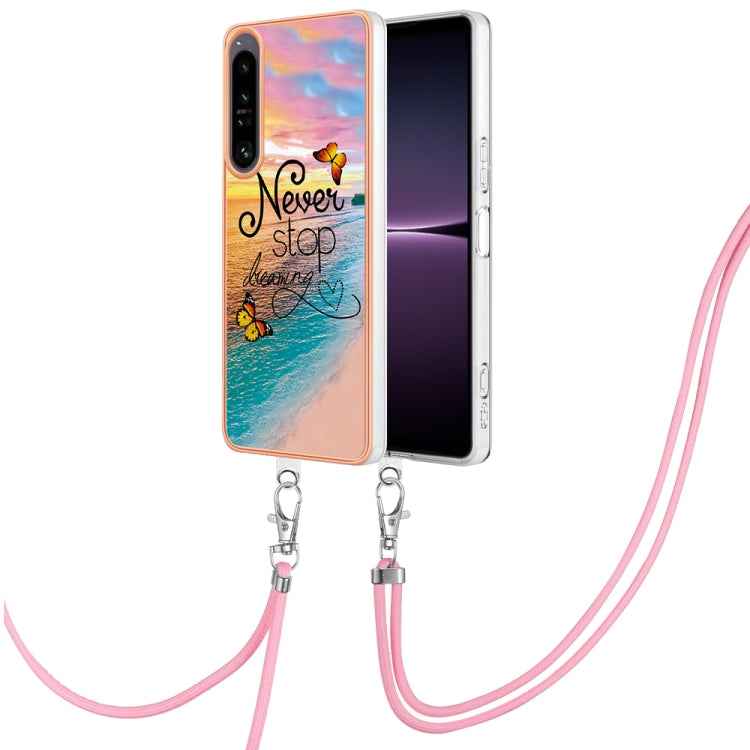 Electroplating IMD TPU Phone Case with Lanyard, For Sony Xperia 5 IV, For Sony Xperia 1 IV, For Sony Xperia 10 IV