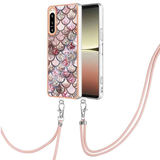 Electroplating IMD TPU Phone Case with Lanyard, For Sony Xperia 5 IV, For Sony Xperia 1 IV, For Sony Xperia 10 IV