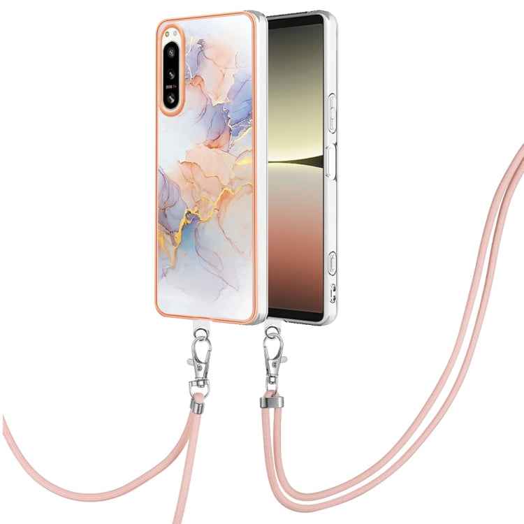 Electroplating IMD TPU Phone Case with Lanyard, For Sony Xperia 5 IV, For Sony Xperia 1 IV, For Sony Xperia 10 IV