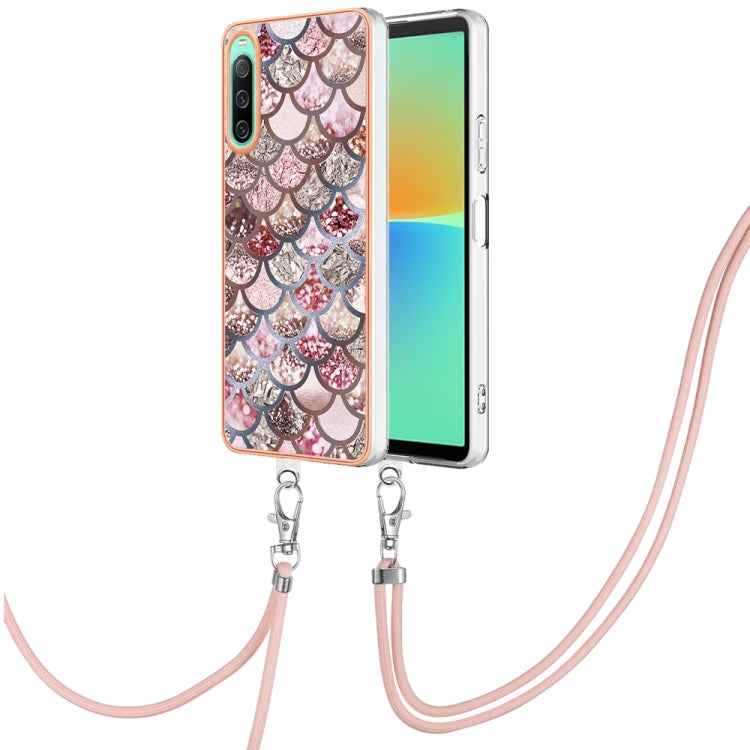 Electroplating IMD TPU Phone Case with Lanyard, For Sony Xperia 5 IV, For Sony Xperia 1 IV, For Sony Xperia 10 IV