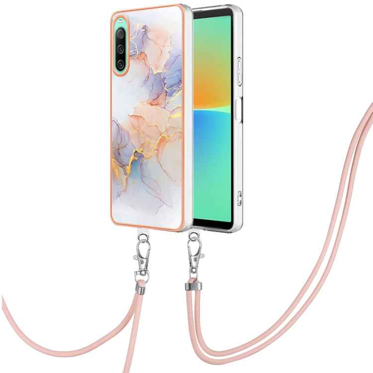 Electroplating IMD TPU Phone Case with Lanyard, For Sony Xperia 5 IV, For Sony Xperia 1 IV, For Sony Xperia 10 IV