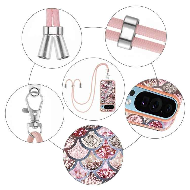 Electroplating IMD TPU Phone Case with Lanyard, For Google Pixel 9 Pro XL, For Google Pixel 9 / 9 Pro, For Google Pixel 8a, For Google Pixel 8 Pro, For Google Pixel 8, For Google Pixel 7a, For Google Pixel 6a