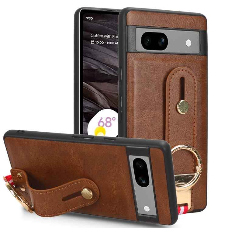 Wristband Leather Back Phone Case, For Google Pixel Fold, For Google Pixel 7a, For Google Pixel 7 Pro, For Google Pixel 7, For Google Pixel 6a, For Google Pixel 6 Pro, For Google Pixel 6