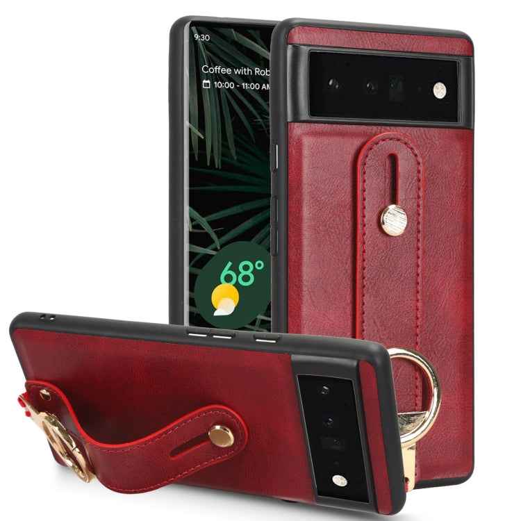 Wristband Leather Back Phone Case, For Google Pixel Fold, For Google Pixel 7a, For Google Pixel 7 Pro, For Google Pixel 7, For Google Pixel 6a, For Google Pixel 6 Pro, For Google Pixel 6