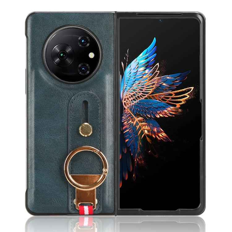 Wristband Leather Back Phone Case, For Tecno Phantom V Flip2, For Tecno Phantom V Fold2, For Tecno Phantom V Fold