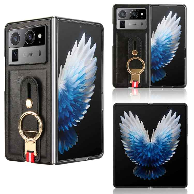 Wristband Leather Back Phone Case, For Tecno Phantom V Flip2, For Tecno Phantom V Fold2, For Tecno Phantom V Fold
