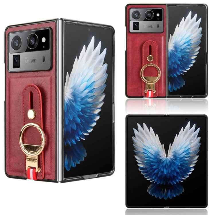 Wristband Leather Back Phone Case, For Tecno Phantom V Flip2, For Tecno Phantom V Fold2, For Tecno Phantom V Fold