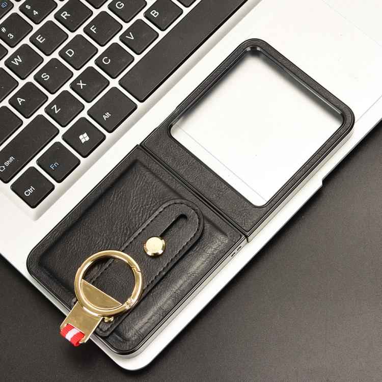 Wristband Leather Back Phone Case, For Tecno Phantom V Flip2, For Tecno Phantom V Fold2, For Tecno Phantom V Fold