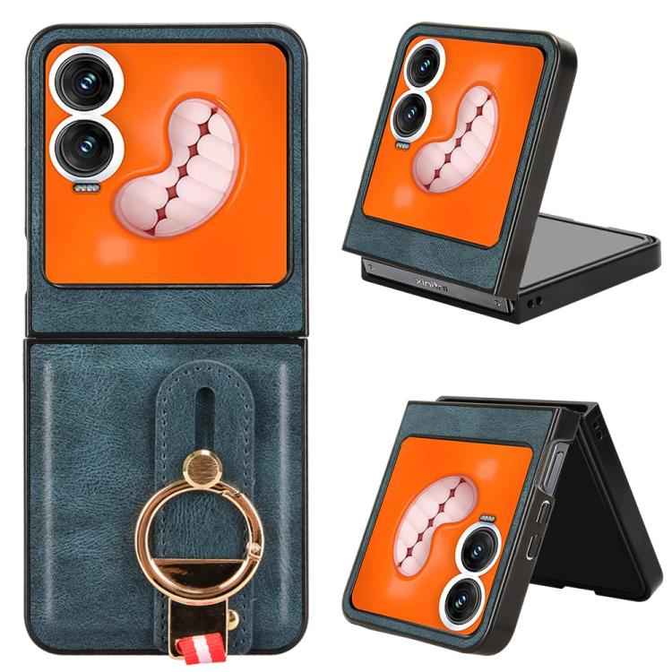 Wristband Leather Back Phone Case, For Tecno Phantom V Flip2, For Tecno Phantom V Fold2, For Tecno Phantom V Fold