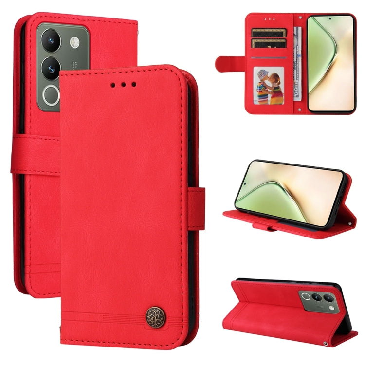 Skin Feel Life Tree Metal Button Leather Phone Case, For vivo Y03 4G, For vivo Y200 / V29e Global, For vivo Y17s, For vivo Y36 4G / 5G Foreign, For vivo Y78 5G Foreign