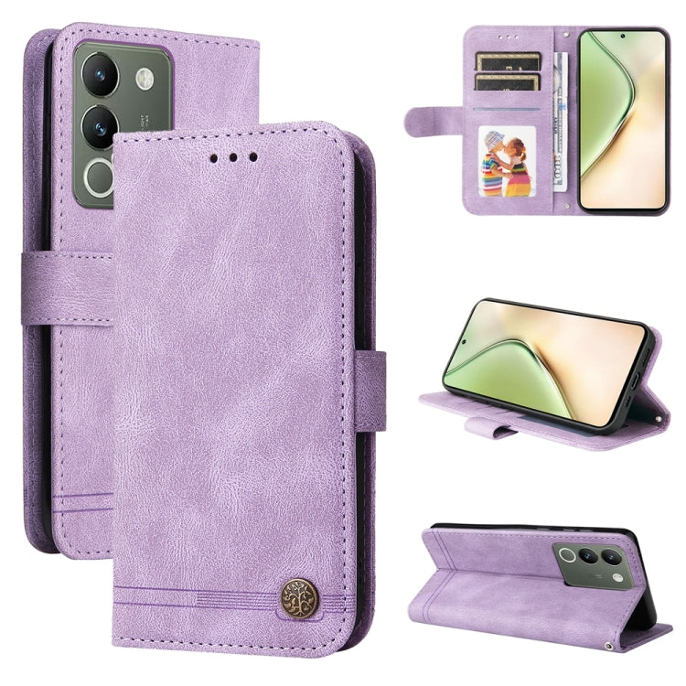 Skin Feel Life Tree Metal Button Leather Phone Case, For vivo Y03 4G, For vivo Y200 / V29e Global, For vivo Y17s, For vivo Y36 4G / 5G Foreign, For vivo Y78 5G Foreign