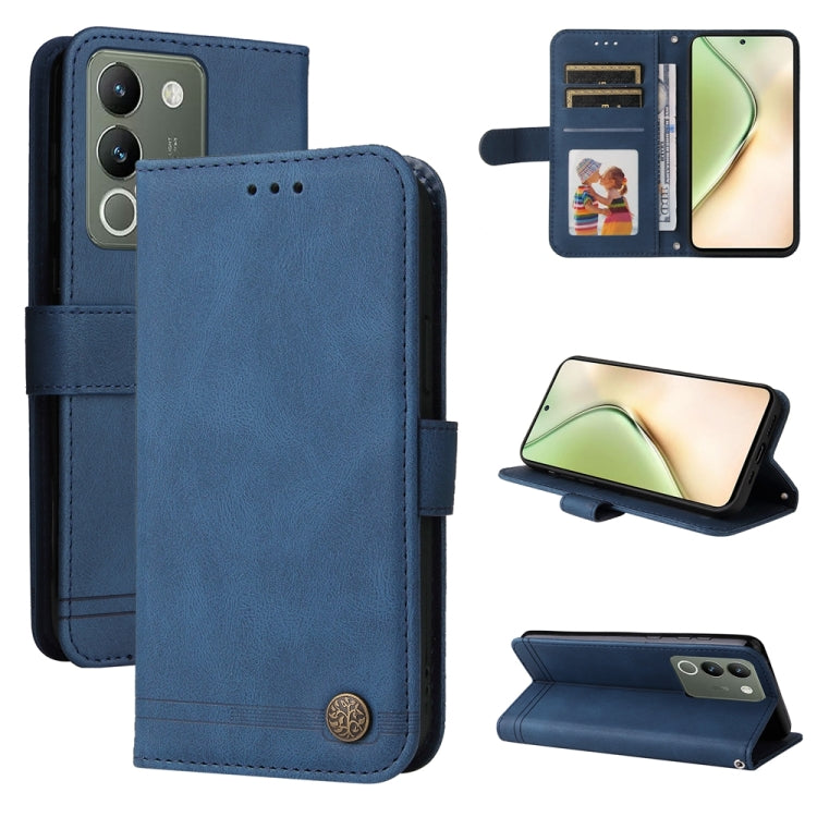 Skin Feel Life Tree Metal Button Leather Phone Case, For vivo Y03 4G, For vivo Y200 / V29e Global, For vivo Y17s, For vivo Y36 4G / 5G Foreign, For vivo Y78 5G Foreign