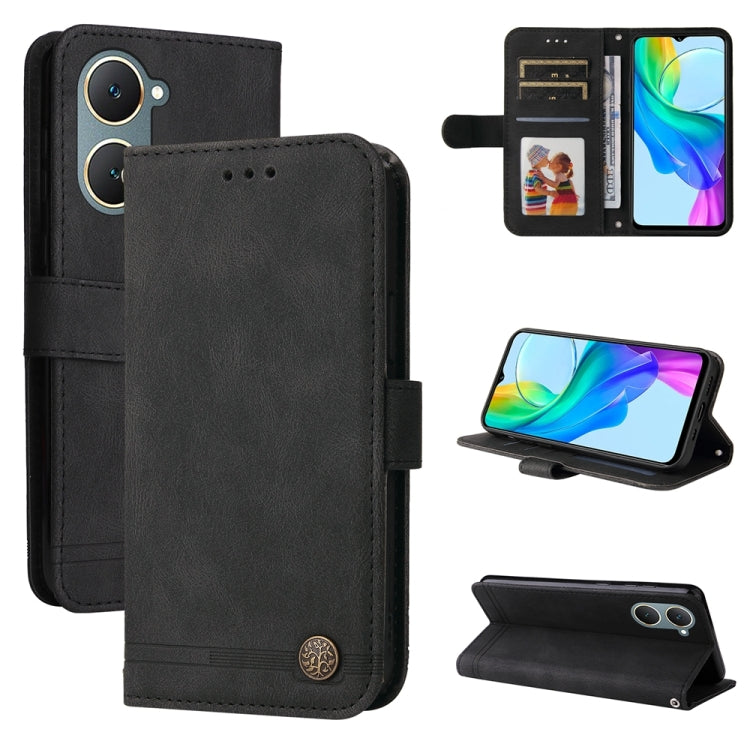 Skin Feel Life Tree Metal Button Leather Phone Case, For vivo Y03 4G, For vivo Y200 / V29e Global, For vivo Y17s, For vivo Y36 4G / 5G Foreign, For vivo Y78 5G Foreign
