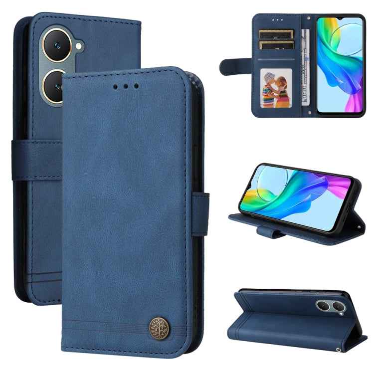 Skin Feel Life Tree Metal Button Leather Phone Case, For vivo X200 Pro, For vivo V40 Lite 4G / 5G IDN, For vivo Y300 Pro, For vivo Y28 4G Global, For vivo Y38 5G / T3x 5G Global, For vivo Y100 5G IDN / Y200e 5G Global, For vivo Y03 4G                  ...