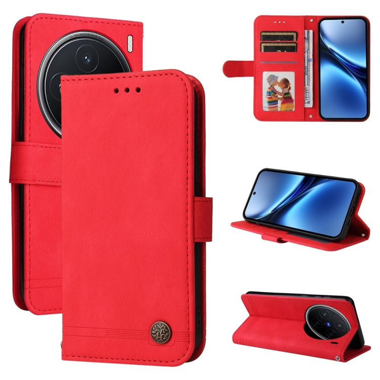 Skin Feel Life Tree Metal Button Leather Phone Case, For vivo S20 Pro, For vivo Y19s, For vivo X200, For vivo X200 Pro mini, For vivo X200 Pro, For vivo V40 Lite 4G / 5G IDN, For vivo Y300 Pro, For vivo Y28 4G Global, For vivo Y38 5G / T3x 5G Global