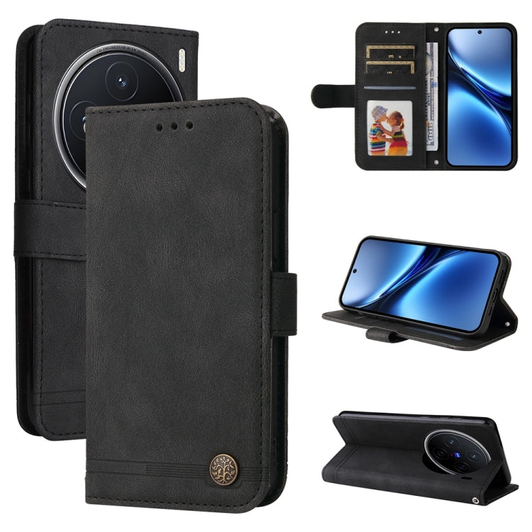 Skin Feel Life Tree Metal Button Leather Phone Case, For vivo S20 Pro, For vivo Y19s, For vivo X200, For vivo X200 Pro mini, For vivo X200 Pro, For vivo V40 Lite 4G / 5G IDN, For vivo Y300 Pro, For vivo Y28 4G Global, For vivo Y38 5G / T3x 5G Global