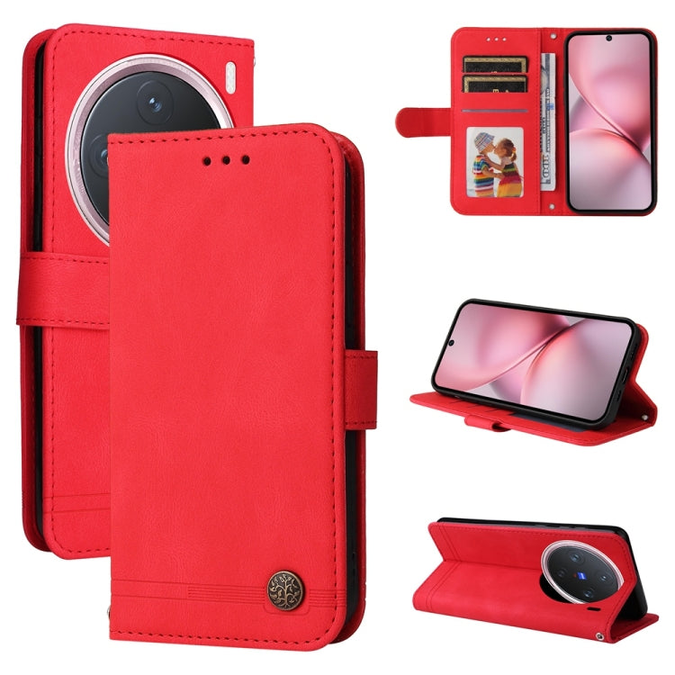 Skin Feel Life Tree Metal Button Leather Phone Case, For vivo S20 Pro, For vivo Y19s, For vivo X200, For vivo X200 Pro mini, For vivo X200 Pro, For vivo V40 Lite 4G / 5G IDN, For vivo Y300 Pro, For vivo Y28 4G Global, For vivo Y38 5G / T3x 5G Global