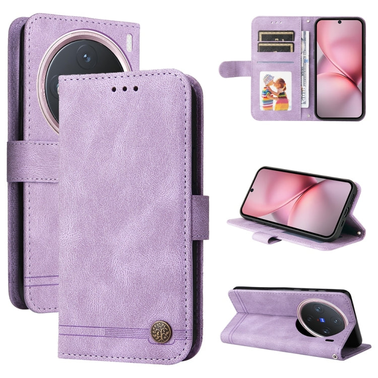 Skin Feel Life Tree Metal Button Leather Phone Case, For vivo S20 Pro, For vivo Y19s, For vivo X200, For vivo X200 Pro mini, For vivo X200 Pro, For vivo V40 Lite 4G / 5G IDN, For vivo Y300 Pro, For vivo Y28 4G Global, For vivo Y38 5G / T3x 5G Global