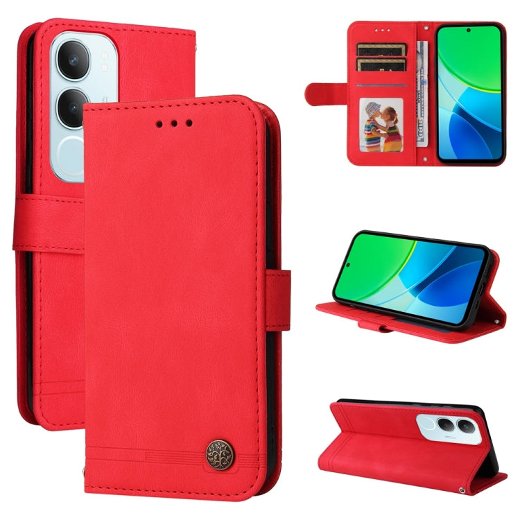 Skin Feel Life Tree Metal Button Leather Phone Case, For vivo S20 Pro, For vivo Y19s, For vivo X200, For vivo X200 Pro mini, For vivo X200 Pro, For vivo V40 Lite 4G / 5G IDN, For vivo Y300 Pro, For vivo Y28 4G Global, For vivo Y38 5G / T3x 5G Global
