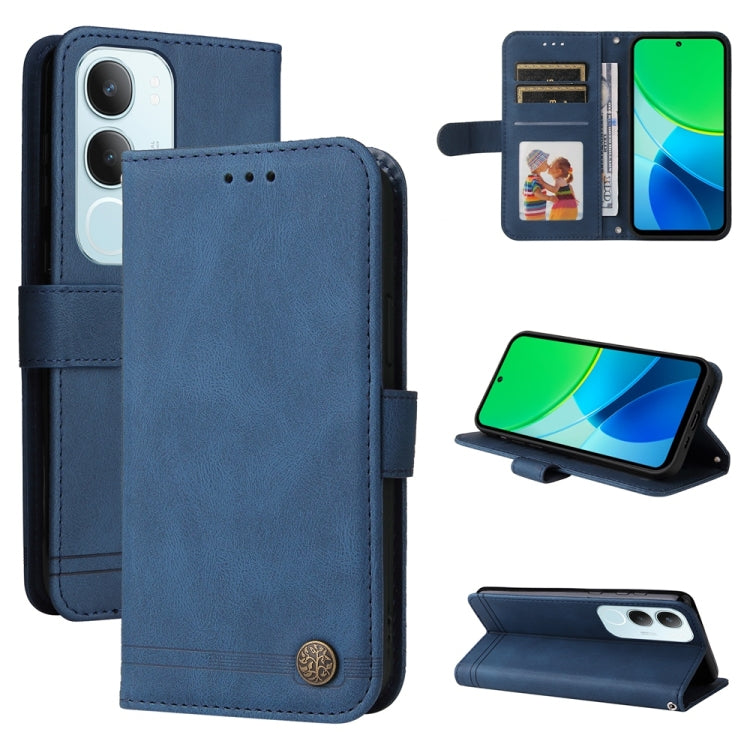 Skin Feel Life Tree Metal Button Leather Phone Case, For vivo S20 Pro, For vivo Y19s, For vivo X200, For vivo X200 Pro mini, For vivo X200 Pro, For vivo V40 Lite 4G / 5G IDN, For vivo Y300 Pro, For vivo Y28 4G Global, For vivo Y38 5G / T3x 5G Global