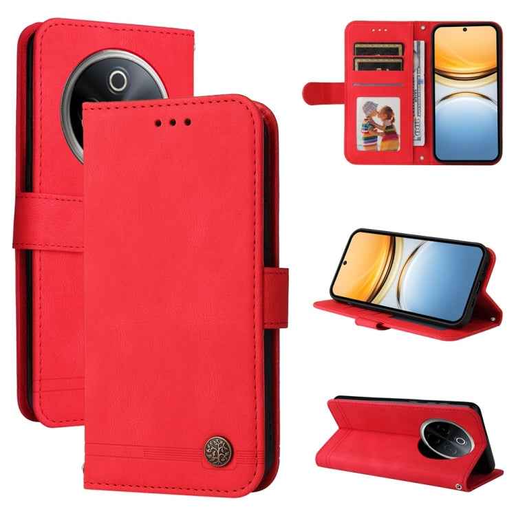 Skin Feel Life Tree Metal Button Leather Phone Case, For vivo X200 Pro, For vivo V40 Lite 4G / 5G IDN, For vivo Y300 Pro, For vivo Y28 4G Global, For vivo Y38 5G / T3x 5G Global, For vivo Y100 5G IDN / Y200e 5G Global, For vivo Y03 4G                  ...