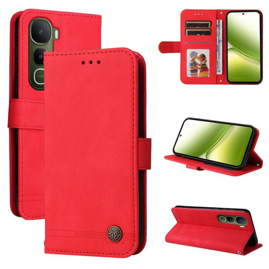 Skin Feel Life Tree Metal Button Leather Phone Case, For vivo Y400 5G, For vivo V60 5G Global, For vivo Y400 Pro 5G / V40e / iQOO Z9s, For vivo V50 Lite 4G / 5G, For vivo Y39 5G / Y300i, For vivo Y29s 5G / Y04 4G, For vivo Y29 4G, For vivo V50         ...