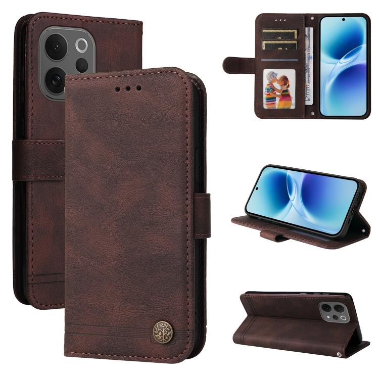 Skin Feel Life Tree Metal Button Leather Phone Case, For vivo Y600 Pro 5G, For vivo Y21 5G 2026 / vivo Y05 4G, For vivo V70 FE 5G, For vivo S50 5G / V70 5G, For vivo Y500 Pro 5G, For vivo X300 Pro, For vivo X300, For vivo V60 Lite 4G / 5G              ...