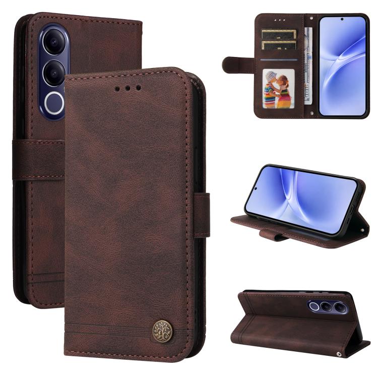 Skin Feel Life Tree Metal Button Leather Phone Case, For vivo Y600 Pro 5G, For vivo Y21 5G 2026 / vivo Y05 4G, For vivo V70 FE 5G, For vivo S50 5G / V70 5G, For vivo Y500 Pro 5G, For vivo X300 Pro, For vivo X300, For vivo V60 Lite 4G / 5G              ...
