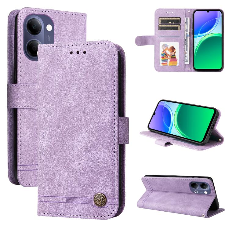 Skin Feel Life Tree Metal Button Leather Phone Case, For vivo Y600 Pro 5G, For vivo Y21 5G 2026 / vivo Y05 4G, For vivo V70 FE 5G, For vivo S50 5G / V70 5G, For vivo Y500 Pro 5G, For vivo X300 Pro, For vivo X300, For vivo V60 Lite 4G / 5G              ...