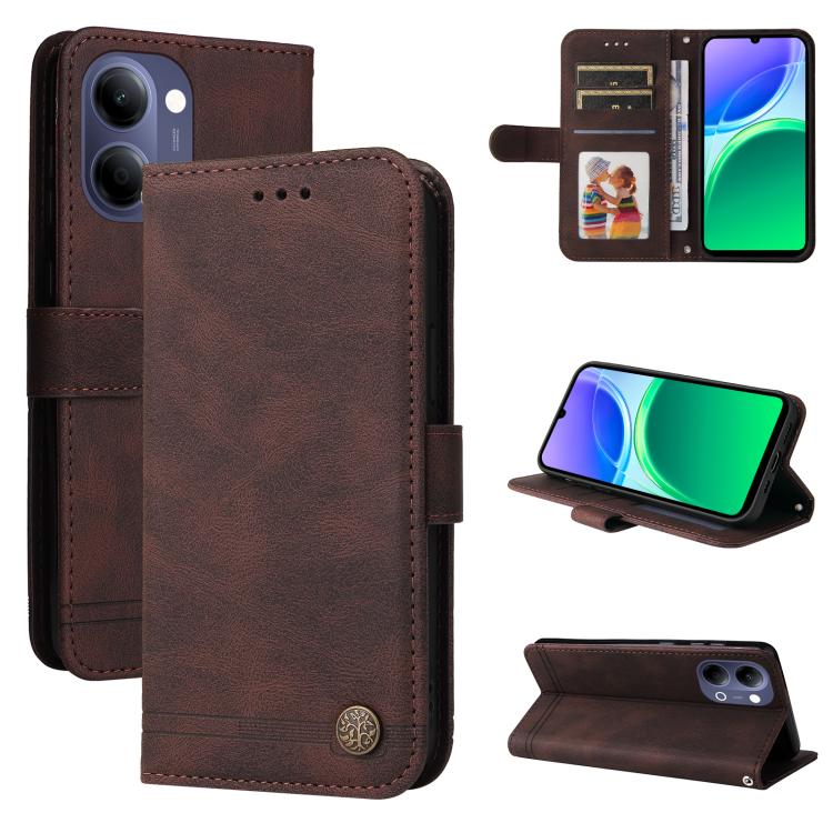 Skin Feel Life Tree Metal Button Leather Phone Case, For vivo Y600 Pro 5G, For vivo Y21 5G 2026 / vivo Y05 4G, For vivo V70 FE 5G, For vivo S50 5G / V70 5G, For vivo Y500 Pro 5G, For vivo X300 Pro, For vivo X300, For vivo V60 Lite 4G / 5G              ...