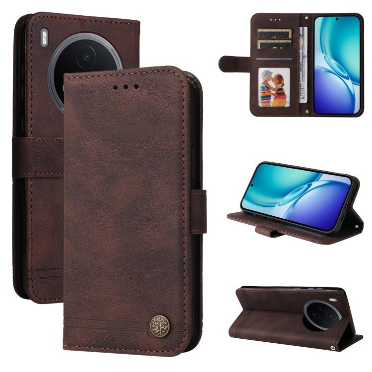 Skin Feel Life Tree Metal Button Leather Phone Case, For vivo Y600 Pro 5G, For vivo Y21 5G 2026 / vivo Y05 4G, For vivo V70 FE 5G, For vivo S50 5G / V70 5G, For vivo Y500 Pro 5G, For vivo X300 Pro, For vivo X300, For vivo V60 Lite 4G / 5G              ...