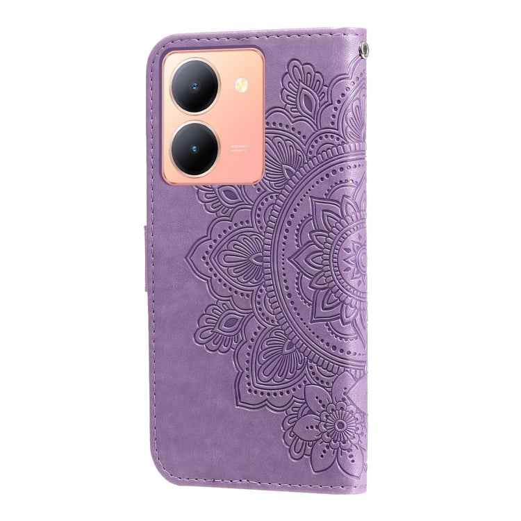 Seven-petal Flowers Embossing Leather Phone Case, For vivo Y36 4G / 5G Foreign, For vivo Y78 5G Foreign