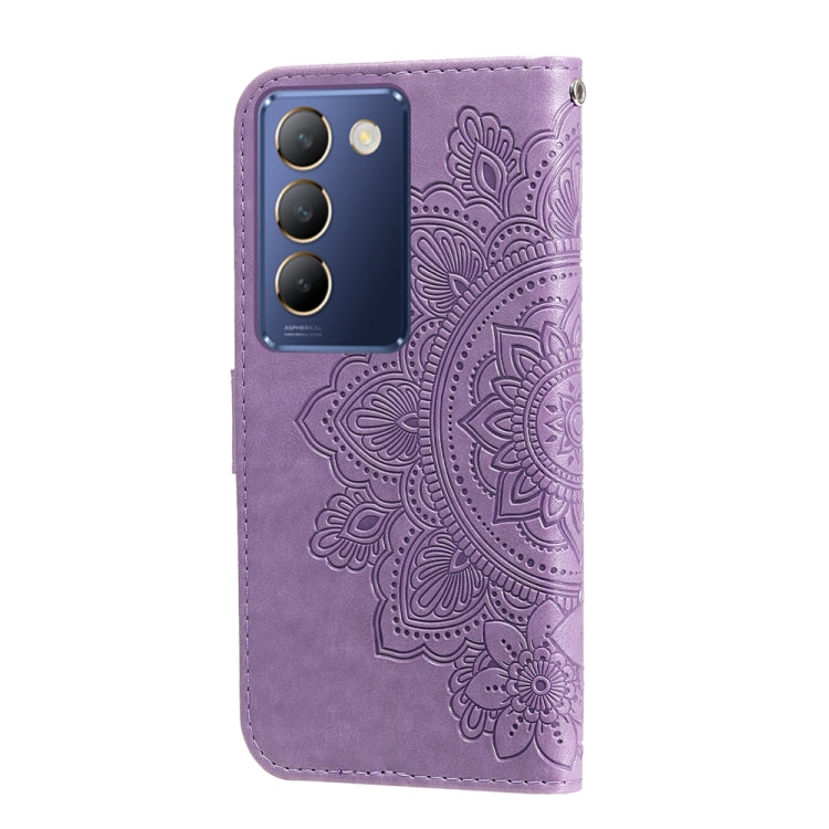 Seven-petal Flowers Embossing Leather Phone Case, For vivo Y100 IDN / Y200e 5G Global, For vivo Y03 4G, For vivo Y200 / V29e Global, For vivo Y17s, For vivo Y36 4G / 5G Foreign, For vivo Y78 5G Foreign