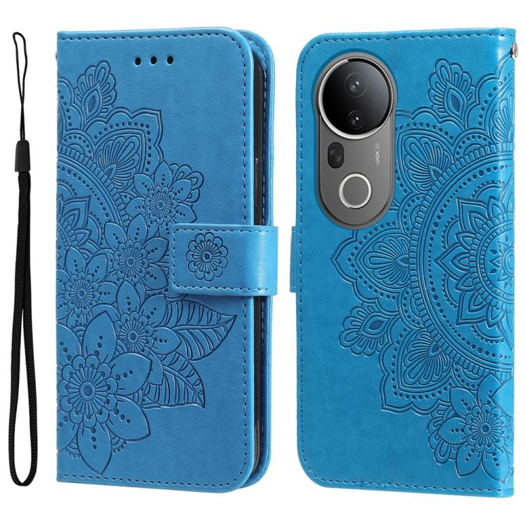 Seven-petal Flowers Embossing Leather Phone Case, For vivo S20 Pro, For vivo Y19s, For vivo X200, For vivo X200 Pro mini, For vivo X200 Pro, For vivo V40 Lite 4G / 5G IDN, For vivo Y300 Pro, For vivo Y28 4G Global, For vivo Y38 5G / T3x 5G Global