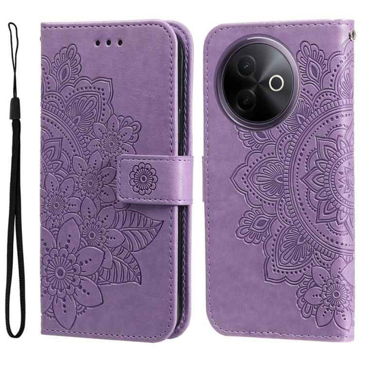 Seven-petal Flowers Embossing Leather Phone Case, For vivo Y39 5G / Y300i, For vivo Y29s 5G / Y04 4G, For vivo Y29 4G, For vivo V50, For vivo S20, For vivo S20 Pro, For vivo Y19s, For vivo X200, For vivo X200 Pro mini
