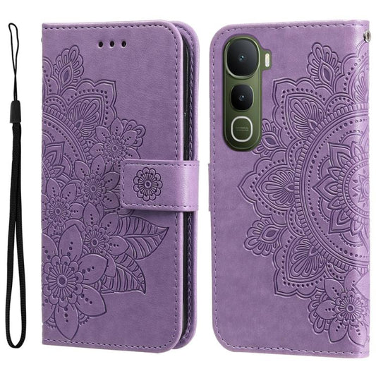 Seven-petal Flowers Embossing Leather Phone Case, For vivo Y400 5G, For vivo V60 5G Global, For vivo Y400 Pro 5G / V40e / iQOO Z9s, For vivo V50 Lite 4G / 5G, For vivo Y39 5G / Y300i, For vivo Y29s 5G / Y04 4G, For vivo Y29 4G, For vivo V50, For vivo S20