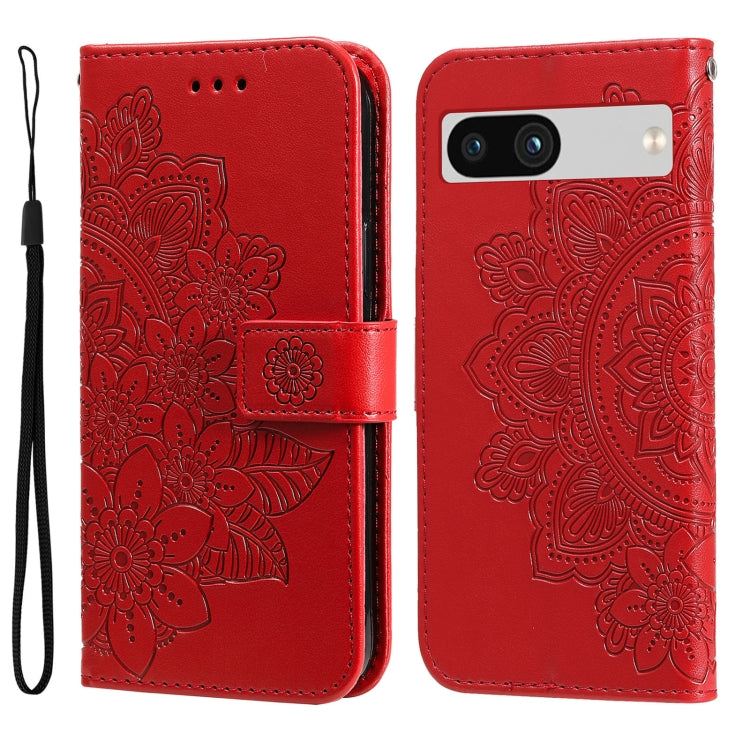 Seven-petal Flowers Embossing Leather Phone Case, For Google Pixel 8, For Google Pixel 7a, For Google Pixel 7 Pro, For Google Pixel  7