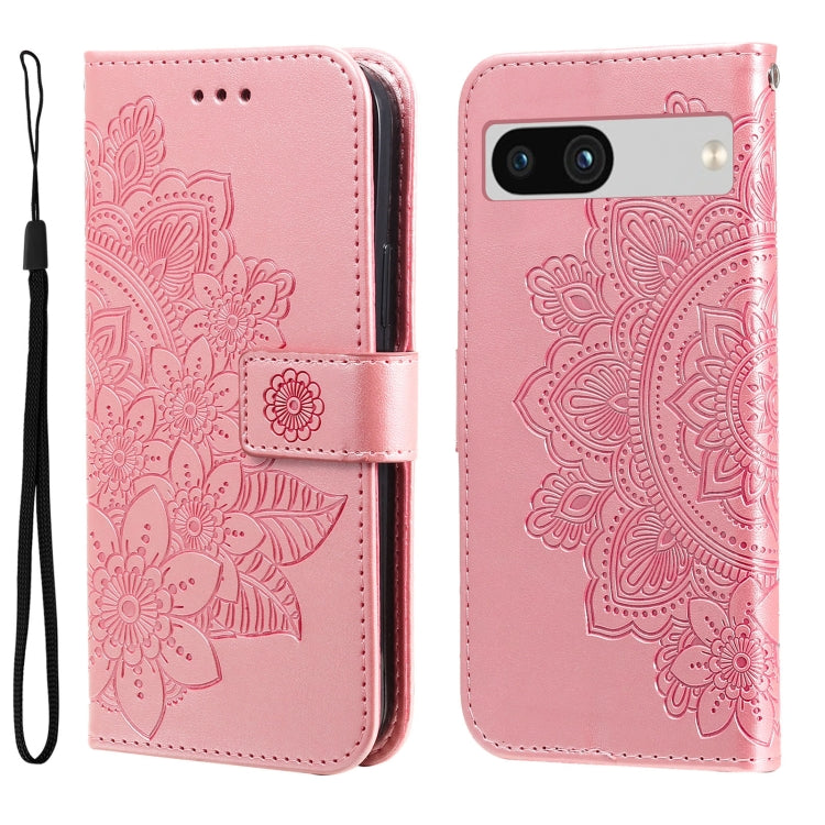 Seven-petal Flowers Embossing Leather Phone Case, For Google Pixel 8, For Google Pixel 7a, For Google Pixel 7 Pro, For Google Pixel  7