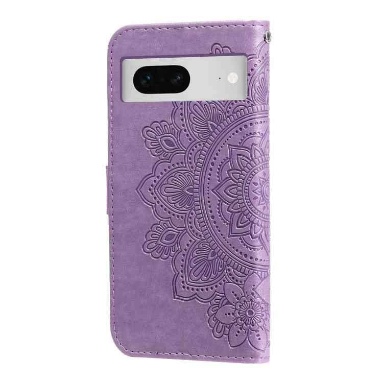 Seven-petal Flowers Embossing Leather Phone Case, For Google Pixel  7