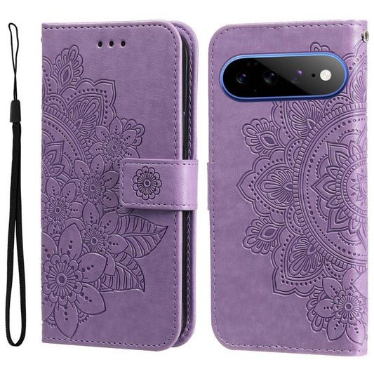Seven-petal Flowers Embossing Leather Phone Case, For Google Pixel 11 Pro XL, For Google Pixel 11 / Pixel 11 Pro, For Google Pixel 10a, For Google Pixel 9a, For Google Pixel 9 Pro, For Google Pixel 9, For Google Pixel 8a, For Google Pixel 8 Pro        ...