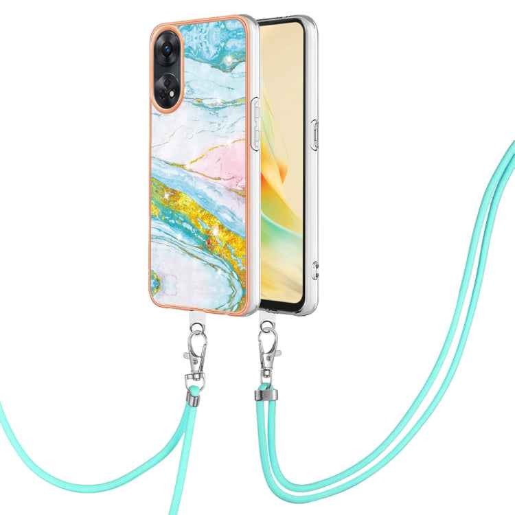 Electroplating Marble Dual-side IMD Phone Case with Lanyard, For OPPO Reno10 Pro 5G Global, For OPPO A78 4G, For OPPO Reno8 T 4G, For OPPO A78 / A58, For OPPO A98, For OPPO A57 4G/A77 5G Taiwan/K10 5G Global, For OPPO A79 5G Global