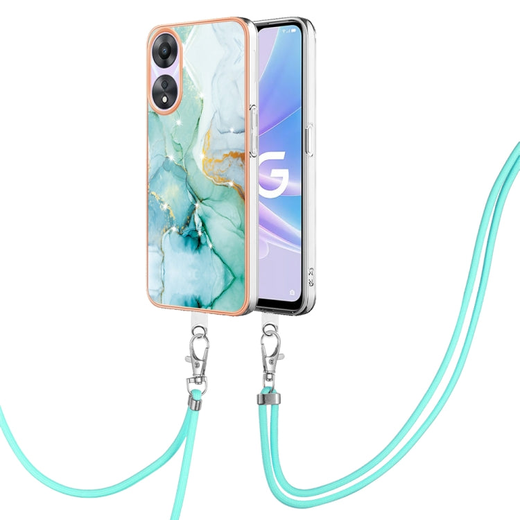 Electroplating Marble Dual-side IMD Phone Case with Lanyard, For OPPO Reno10 Pro 5G Global, For OPPO A78 4G, For OPPO Reno8 T 4G, For OPPO A78 / A58, For OPPO A98, For OPPO A57 4G/A77 5G Taiwan/K10 5G Global, For OPPO A79 5G Global
