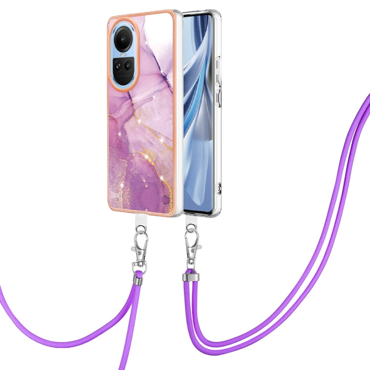 Electroplating Marble Dual-side IMD Phone Case with Lanyard, For OPPO Reno12 Pro Global, For OPPO Reno12 Global, For OPPO A60, For OPPO Reno11 F 5G Global, For OPPO Reno11 5G Global, For OPPO Reno11 Pro 5G Global, For OPPO A58 4G                       ...