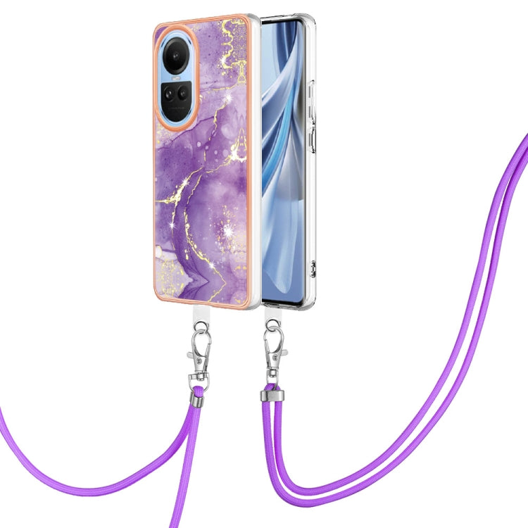 Electroplating Marble Dual-side IMD Phone Case with Lanyard, For OPPO Reno12 Pro Global, For OPPO Reno12 Global, For OPPO A60, For OPPO Reno11 F 5G Global, For OPPO Reno11 5G Global, For OPPO Reno11 Pro 5G Global, For OPPO A58 4G                       ...