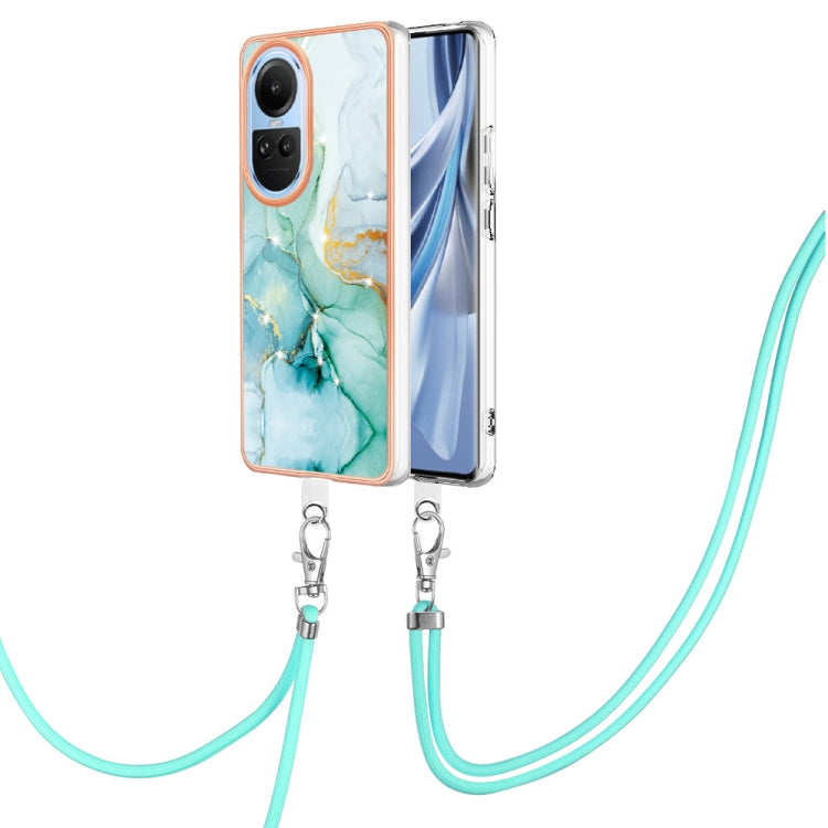 Electroplating Marble Dual-side IMD Phone Case with Lanyard, For OPPO Reno12 Pro Global, For OPPO Reno12 Global, For OPPO A60, For OPPO Reno11 F 5G Global, For OPPO Reno11 5G Global, For OPPO Reno11 Pro 5G Global, For OPPO A58 4G                       ...