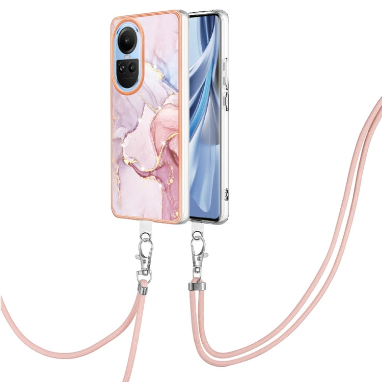 Electroplating Marble Dual-side IMD Phone Case with Lanyard, For OPPO Reno12 Pro Global, For OPPO Reno12 Global, For OPPO A60, For OPPO Reno11 F 5G Global, For OPPO Reno11 5G Global, For OPPO Reno11 Pro 5G Global, For OPPO A58 4G                       ...