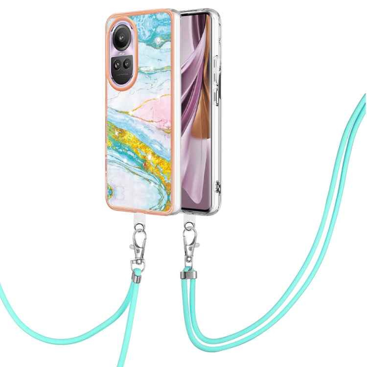 Electroplating Marble Dual-side IMD Phone Case with Lanyard, For OPPO Reno10 Pro 5G Global, For OPPO A78 4G, For OPPO Reno8 T 4G, For OPPO A78 / A58, For OPPO A98, For OPPO A57 4G/A77 5G Taiwan/K10 5G Global, For OPPO A79 5G Global