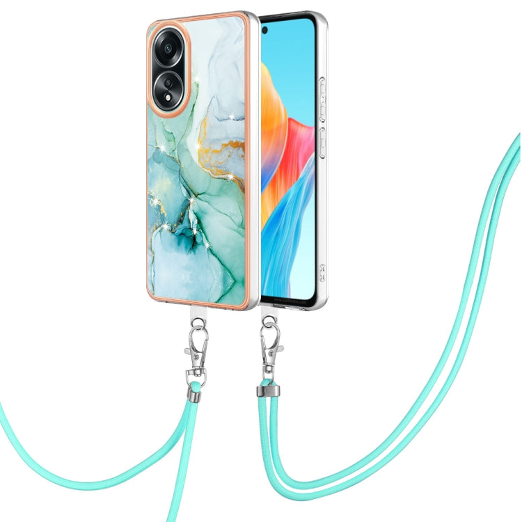 Electroplating Marble Dual-side IMD Phone Case with Lanyard, For OPPO Reno12 Pro Global, For OPPO Reno12 Global, For OPPO A60, For OPPO Reno11 F 5G Global, For OPPO Reno11 5G Global, For OPPO Reno11 Pro 5G Global, For OPPO A58 4G                       ...