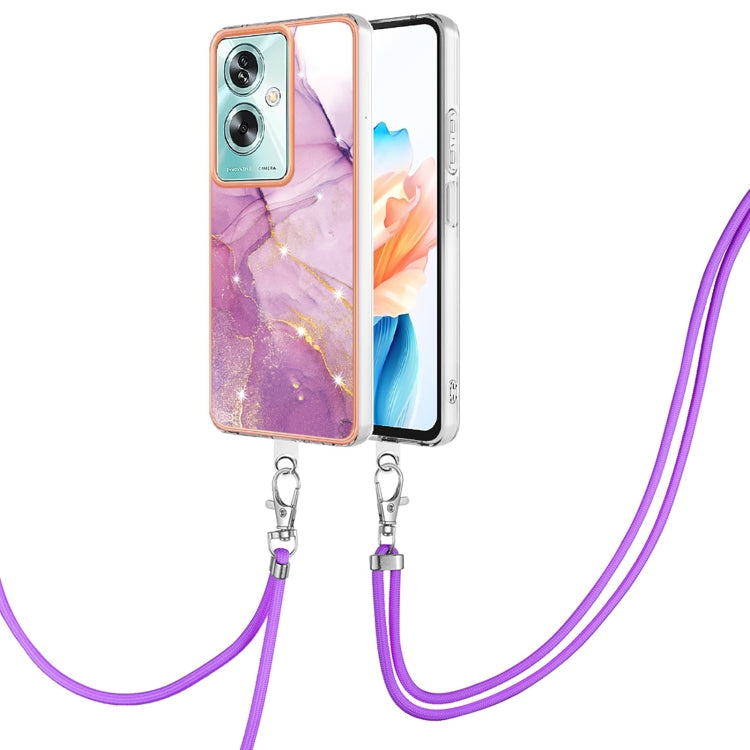 Electroplating Marble Dual-side IMD Phone Case with Lanyard, For OPPO Reno10 Pro 5G Global, For OPPO A78 4G, For OPPO Reno8 T 4G, For OPPO A78 / A58, For OPPO A98, For OPPO A57 4G/A77 5G Taiwan/K10 5G Global, For OPPO A79 5G Global