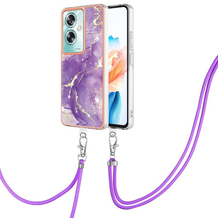 Electroplating Marble Dual-side IMD Phone Case with Lanyard, For OPPO Reno10 Pro 5G Global, For OPPO A78 4G, For OPPO Reno8 T 4G, For OPPO A78 / A58, For OPPO A98, For OPPO A57 4G/A77 5G Taiwan/K10 5G Global, For OPPO A79 5G Global